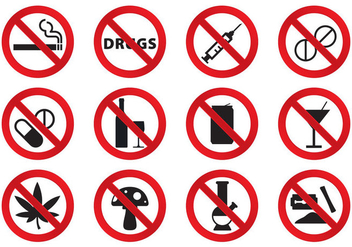 No Drugs Icons - vector #304253 gratis